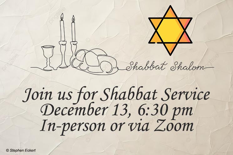 Shabbat Services December 13th