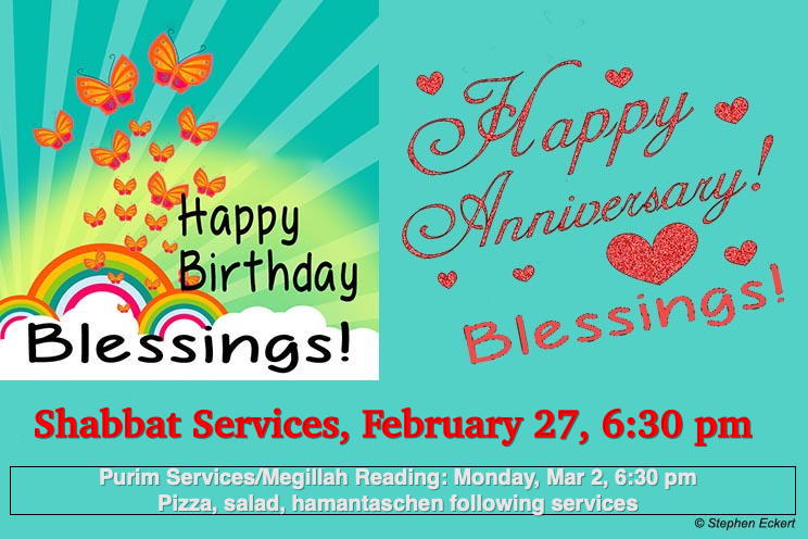 Weekly Shabbat, Feb. 27